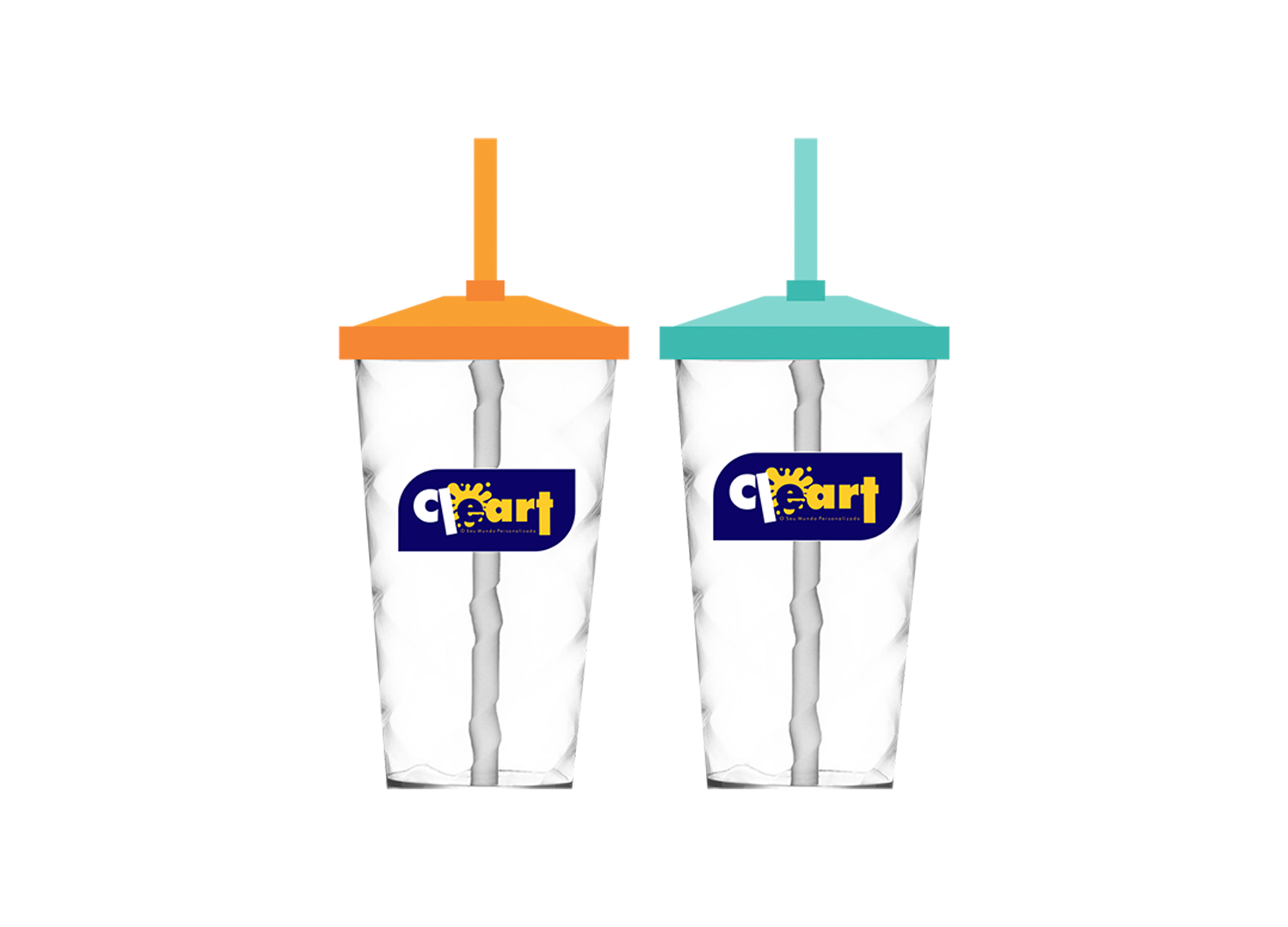 Copo Twister Tampa e Canudo 700ML