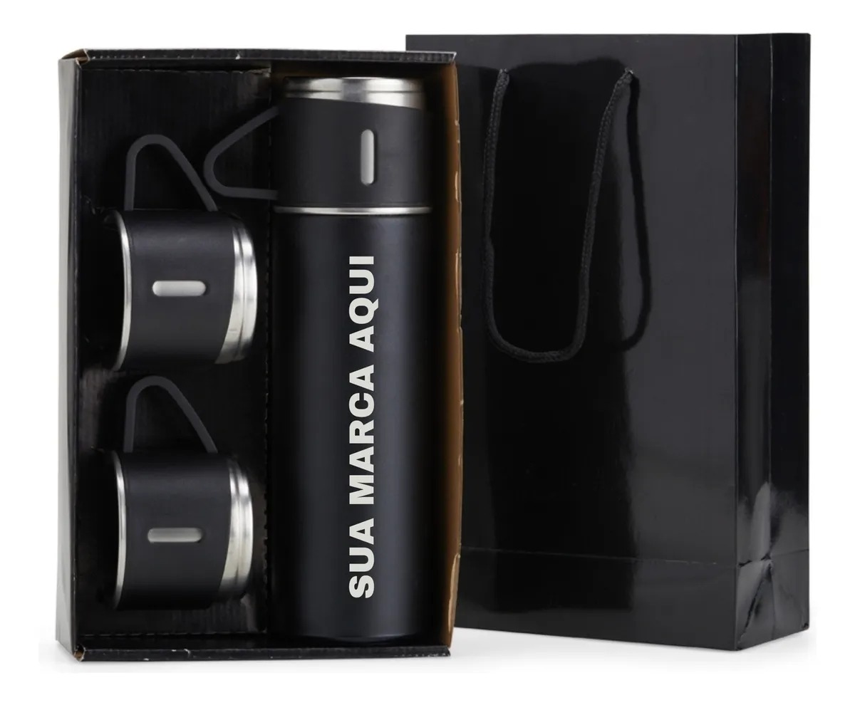 Kit Garrafa Térmica 450ml com Duas Tampas