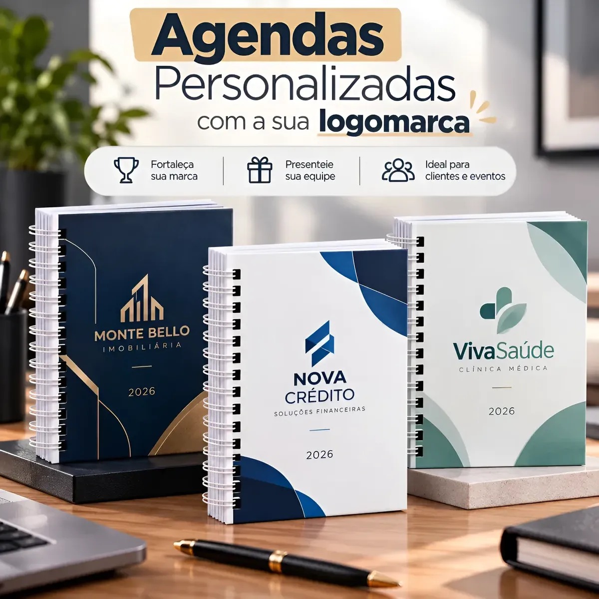 Agendas Personalizadas com Sua Logo Nome Brinde Empresa