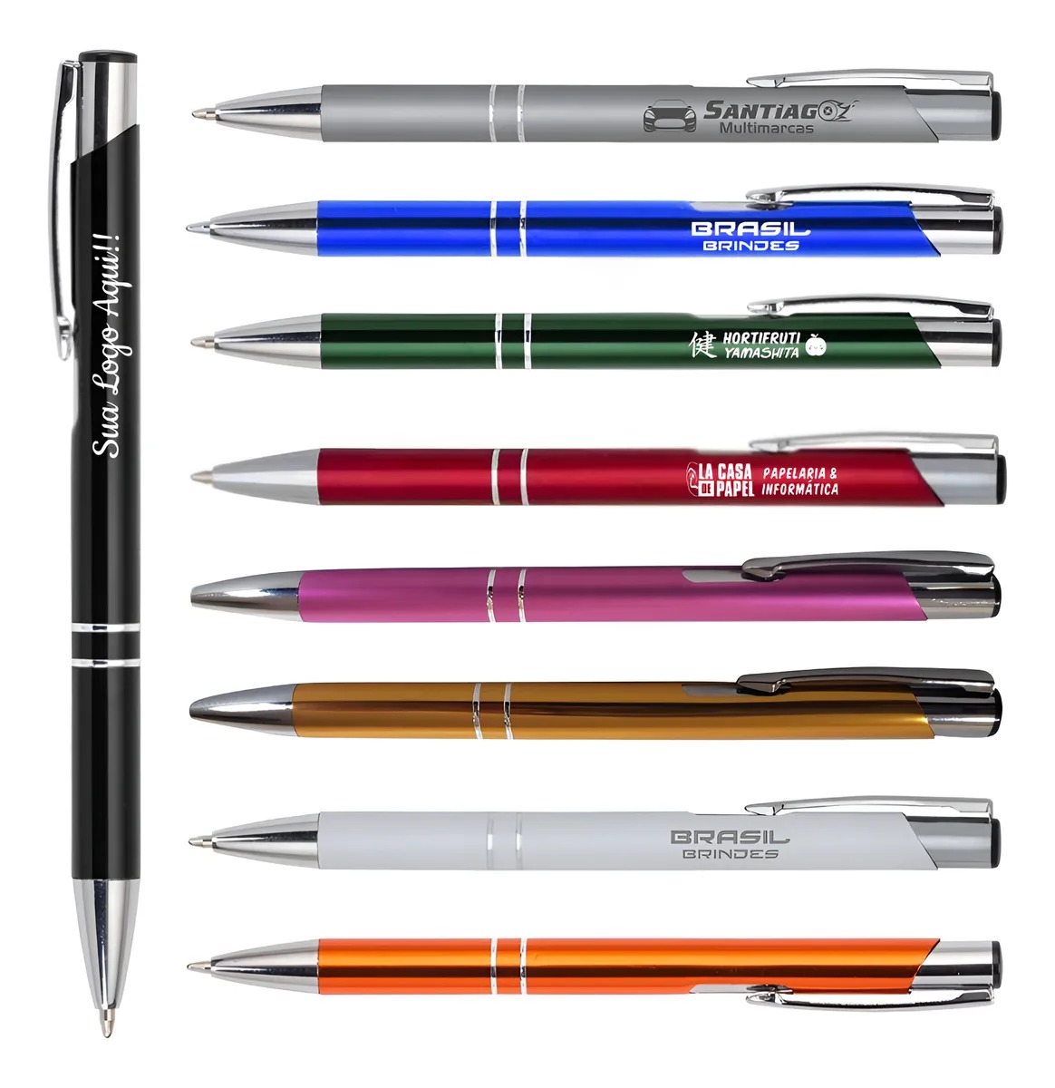 Canetas Metal Personalizadas C/ Logo Gravação A Laser