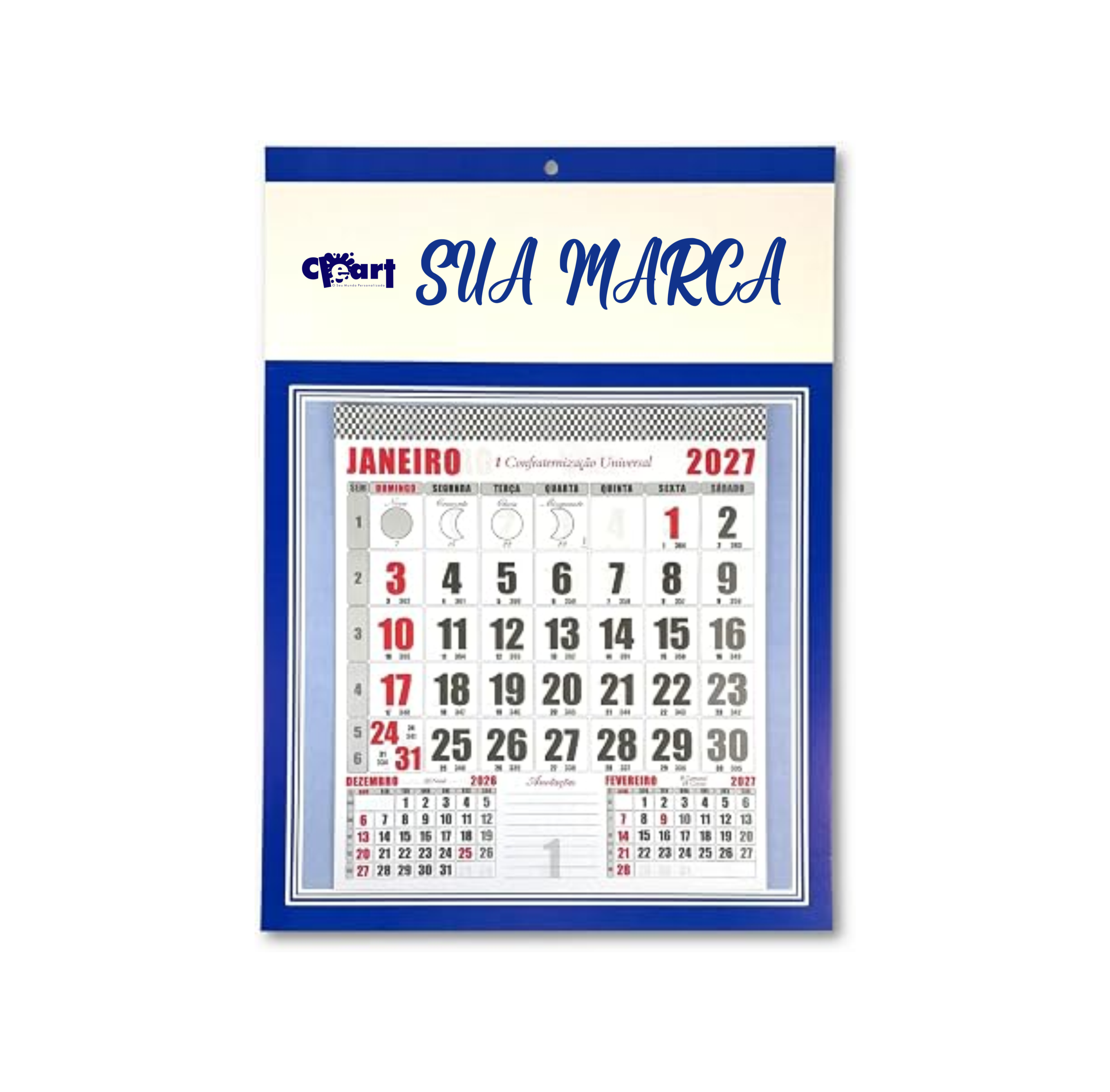 Calendário 2027 De Parede Personalizado C/ Sua Logo
